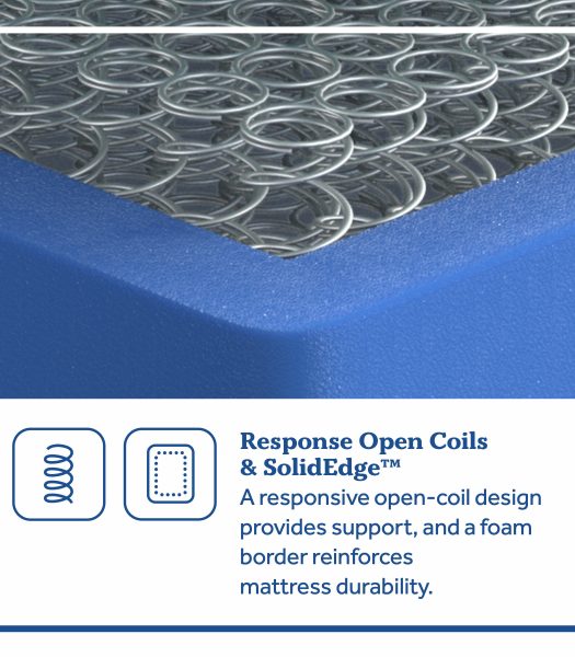inside of mattress featuring response open coils and solid edge